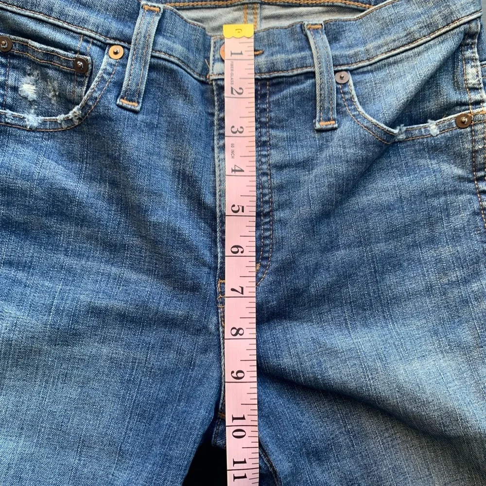 Madewell Blue Denim Distressed Knee/Hem Skinny Jeans Size 26 - Picture 9 of 10